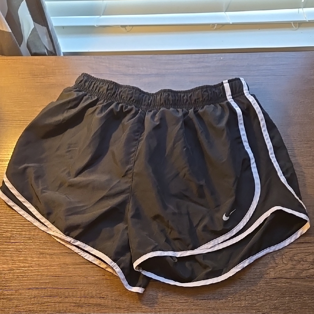 Nike Women's Black Athletic Shorts with White Trim